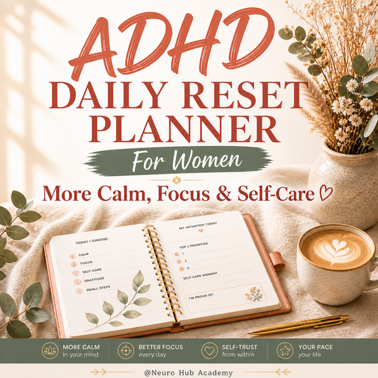 Daily Reset Planner for ADHD women digital planner for calm productivity and self-care