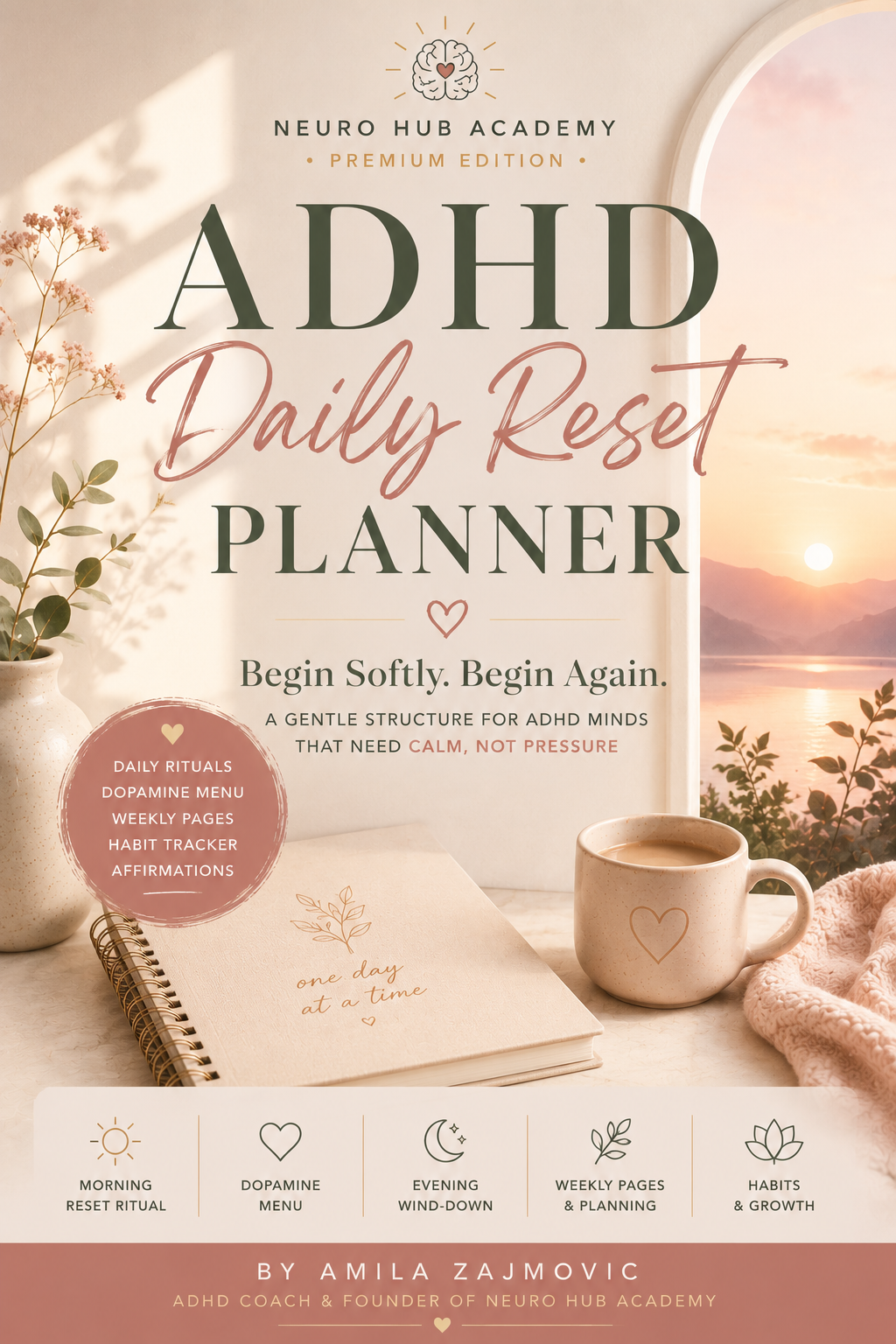 Daily Reset Planner for ADHD women digital planner for calm productivity and self-care