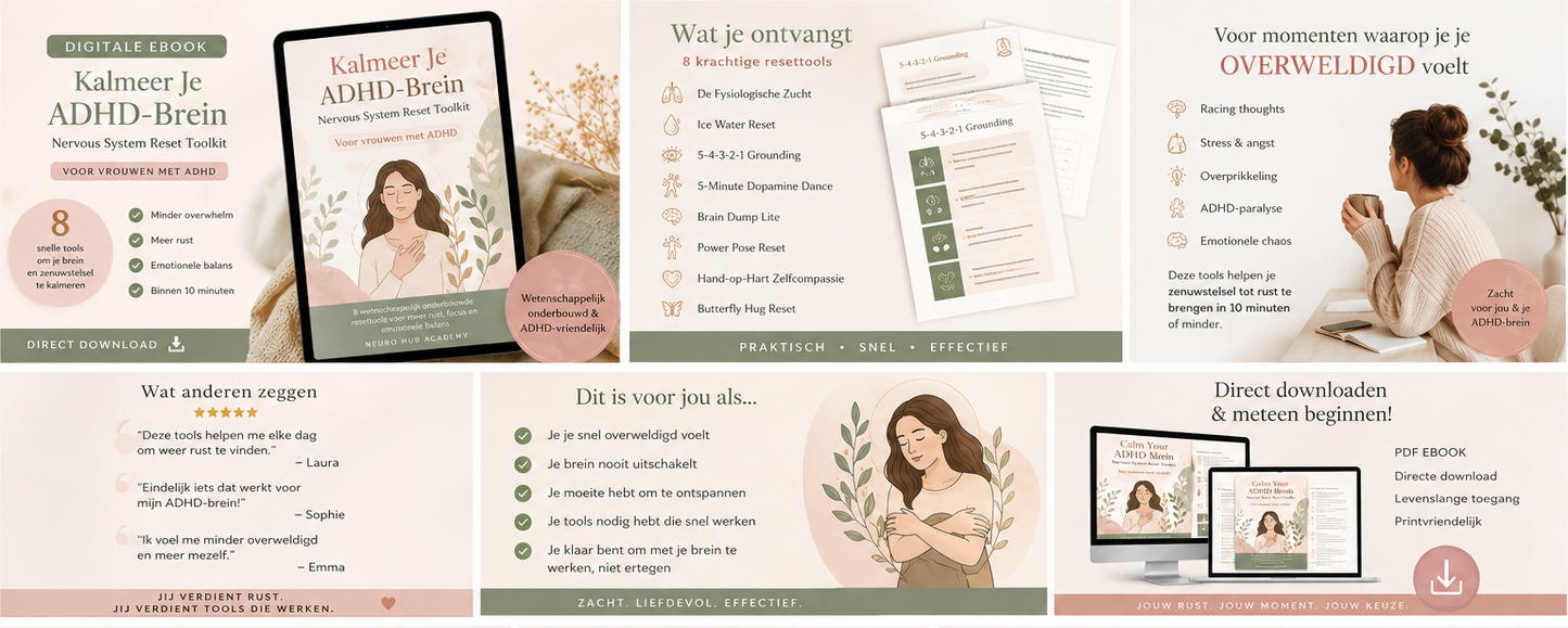 Kalmeer Je ADHD-Brein zenuwsysteem  reset toolkit voor vrouwen met ADHD