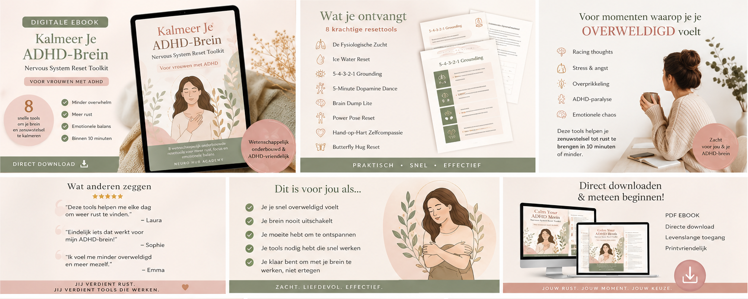 Kalmeer Je ADHD-Brein zenuwsysteem  reset toolkit voor vrouwen met ADHD